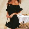 559137180846 Off-shoulder ruffled dress