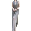 9b6ee737-0e60-424b-8969-7234db5dfc19 Women's Chiffon V-neck Halter Dress