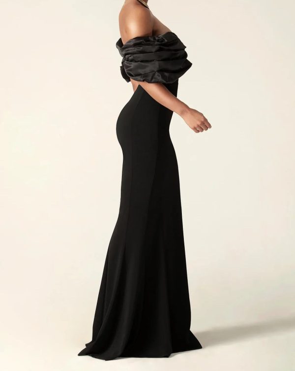 Women's Off-shoulder Split Ruffle Hip Dress